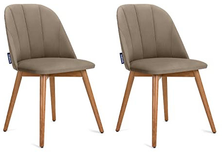 Konsimo Bakeri 2 Esszimmerstühle Set - Modern Holzstuhl 86x48x44cm - Küchenstühle - Stuhl Esszimmer, Küche, Wohnzimmer - Universal Esstisch Stühle mit Weicher Polsterung - Beige