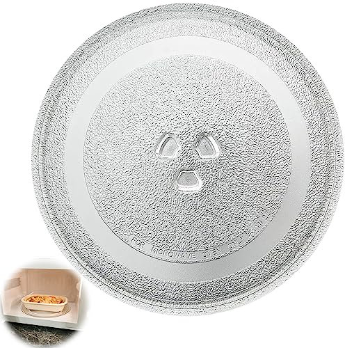 Mikrowellenteller, Universal Mikrowelle Drehteller 24,5cm, Mikrowelle Teller mit zentraler Halterung, Glasteller Ersatz Teller Glasplatte Glasdrehteller Drehscheibe für Mikrowellen