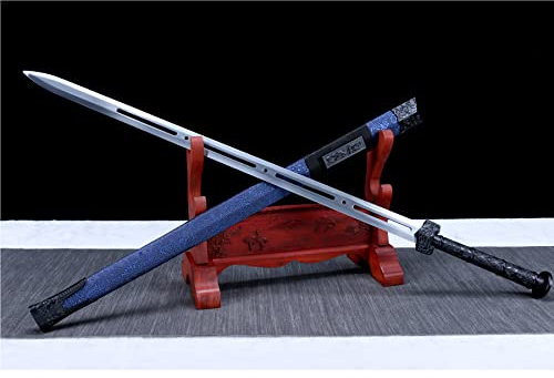 LQSMX sword Chinesisches Schwert/scharf/Katana Schwert Zweihändiges Schwert, Einhandschwert 42.5in Schwerter echte Waffen Handgeschmiedeter 1060 Stahl