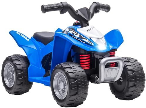 AIYAPLAY Honda Quad électrique pour Enfants 18-36 Mois, Mini Quad pour Enfants avec lumières LED, klaxon et pédales, Vitesse Max 2.8 km/h, 65.5x38.5x43.5 cm, Bleu