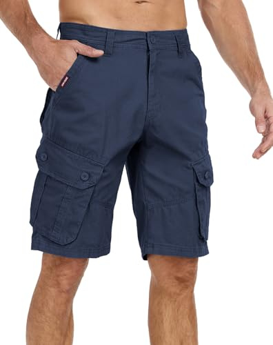 Misfuso Short Cargo Homme en Coton Bermuda Coupe Ample 6 Poches | Short homme cargo, 100% Coton