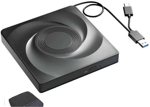Unità Blu-ray esterna for PC portatile Windows 11 10 Mac/Unità ottiche CD/DVD -/+RW con custodia, lettore e masterizzatore DVD