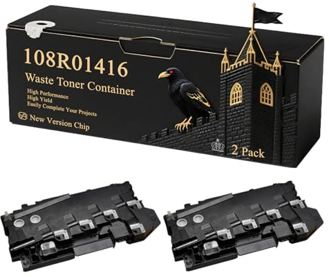108R01416 Waste Toner Container Compatible for Xerox VersaLink C500DNW C500NW C505SW C505X C605X C605XL Printers, With Chip, 30000 Pages, Vibrant Colours (2-Pack Black)