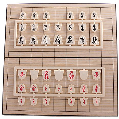Jeu de Shogi Japonais Magnétique Portable - Échecs Japonais de Voyage avec Plateau Pliant 24x24cm - Ensemble Complet de Pièces Magnétiques