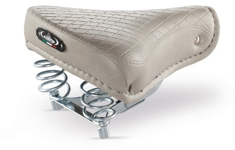 Selle Montegrappa Sillín de Bicicleta de Piel para Mujer y Hombre, para Bicicleta Urbana, Crucero de Playa, Holandesa en Estilo Vintage Retro 1750, Color de exportación: Gris - Fabricado en Italia