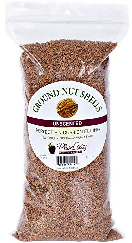 PlumEasy Patterns Ground Walnut Shells For Cushions-12oz Unscented Conchas de nogal molidas para cojines de pin, 12 onzas, sin perfume, 1 Bags, 11