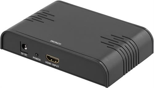 DELTACO HDMI-SCART2 signalomvandlare, HDMI till SCART, PAL svart