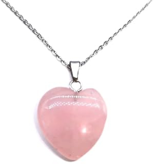 TENET Pierre quartz rose Pendentif en forme de cœur en pierre dure naturelle minérale