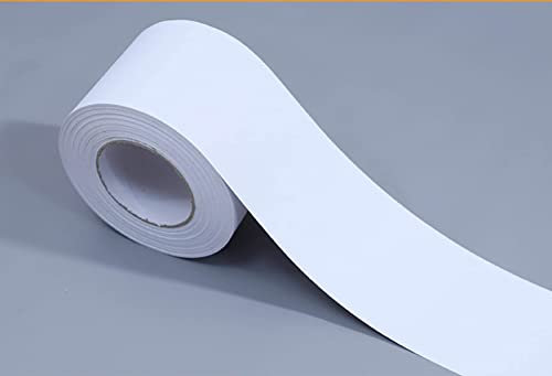 Bordure de papier peint Frise Murale Adhesive Bordure Papier Peint Frise Autocollante pour Cuisine,Salle de Bains, Plafond, Salon, Chambre Décoration Murale Blanc 5 x 1000 cm