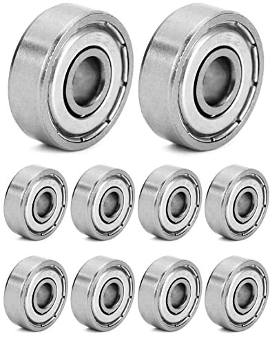 QWORK® 10 Stück 626ZZ Kugellager, Metall Double Shielded Miniatur Rillenkugellager, 6x19x6mm, Kohlenstoffstahl