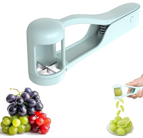 1 Pezzo di Portatile, Utensile per Affettare Pomodori e Ciliegie, Affettatrice di Uva in Acciaio Inossidabile, Affettatrice per Verdure e Frutta per Insalata, Gadget Affettatore di Frutta da Cucina