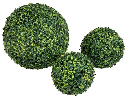 Tata Home Sfera Bosso Artificiale Palla di Erba Finta per Vasi da Esterno Pianta Foglie Finte Ornamentale da Interno Decorazione Giardino Balcone Misura 20 cm