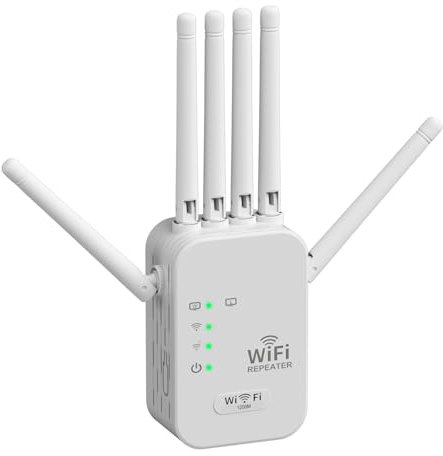 Custom Catch WIFI Extender 6 Antennas 1200Mbps 2025 Fastest WiFi Booster Dual Band (5.8GHz/2.4GHz) WiFi Extenders Signal Booster for Home, WiFi Repeater with Ethernet Port