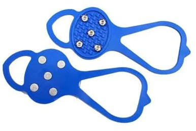 Stegjärn stegjärn snö is gripare vinter klättring sko spikes grepp klossar över skor överdrag (blå)