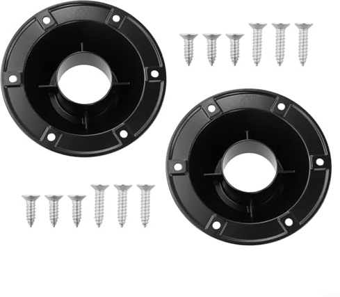 WIIYENA 2 soportes de montaje de aluminio para patas de mesa, para caravanas, remolques y mesas de barco, negro o plateado