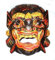 Double Duck Marron Foncé/Bois Noir Masque de Barong, Sculptéà Bali, Masque Mural