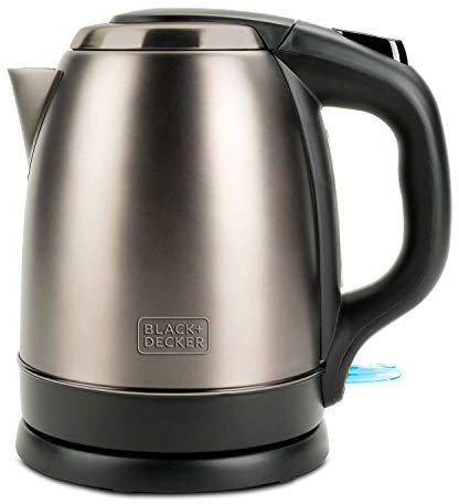 Black+Decker BXKE2202E - Bollitore. Bollitore d'acqua.2200W.1,2 L. Base girevole a 360° adatta per mancini. Manico ergonomico. Spegnimento automatico.