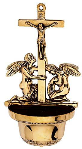 arterameferro Holy Water Font Wall Polished Brass Liberty With Angels Church Home