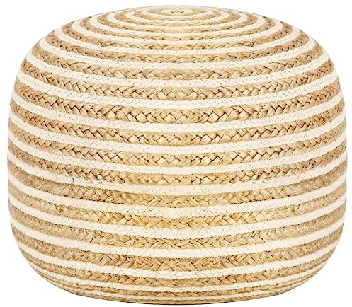 vidaXL Puf Hecho a Mano Pouffe Puff Banco Banquillo Taburete Asiento Silla Siilón Mueble Reposapiés Salón Dormitorio 45x30 cm Yute