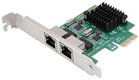 Tarjeta de Red Gigabit PCI-e, 10/100/1000Mbps de Doble Puerto RJ45 x 2 Tarjeta de Adaptador de Red Ethernet PCI Express para PC de Escritorio