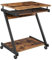 VASAGLE Computertisch In Z-Form, Schreibtisch, Kompakter Bürotisch, Einfache Montage, Räder Mit Bremsen, Vintage-Braun, 60 x 48 x 73 Cm