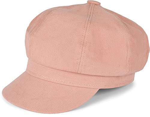 styleBREAKER Gorra Globo de Tela Suave para señoras, Sombrero de Pico Estilo Vintage, Gorra Deslizante Bakerboy, Gorra Newsboy 04023086, Color:Rosé