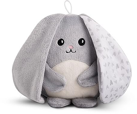myHummy Einschlafhilfe Baby Häschen Premium Grau | White Noise Baby Einschlafhilfe Kinder zur Baby Beruhigung | my hummy Einschlafhilfe Sensor