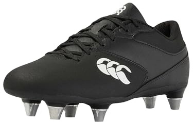 Canterbury Junior Unisex Phoenix Raze Soft Ground Rugby Boots | Strong | Lightweight | Scuff Resistant Soft Ground Rugby Boots, Black/White, 4