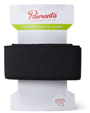 Pasmanta Elastiskt Band | Töjbara Band för Sömnad | Starkt Elastiskt Midjeband för Byxor | för Hushålls- och Gör-det-själv-Projekt | för Sömnadsmaterial (35mm - Svart)