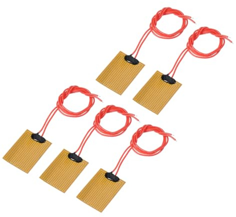 sourcing map värmefolie värmeplatta, 5 V 1 W polyimid värmeplatta, självhäftande PI värmeelement folie 40 mm x 30 mm värmeremsor för konstant temperatur, förpackning med 5 stycken