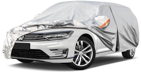 Kayme Kombi Autoplane Wasserdicht Atmungsaktiv für VW Passat Variant (1980-2025), 6 Schichten Vollgarage Autoabdeckung für Sonne Staub Schutz Verkratzt, Autoabdeckung mit Reflektierenden Streifen.