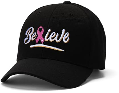Breast Cancer Hope Baseball Cap Embroidered Baseball Hat Sports Classic Adjustable Hat Trucker for Men Women