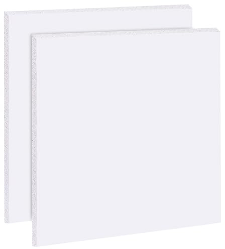 BENECREAT 2 st PVC-skumbrädor, 30 x 30 cm fyrkantiga vita PVC-plattor i skum för hantverk, modellering, konst, skärm, skolprojekt, 5 mm tjocka