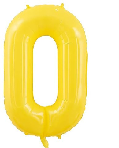 Elizakumi Yellow Number 0 Balloon Large 0th Birthday Anniversary Helium Foil Number Balloon 0 Yellow / 40inch Party Deco
