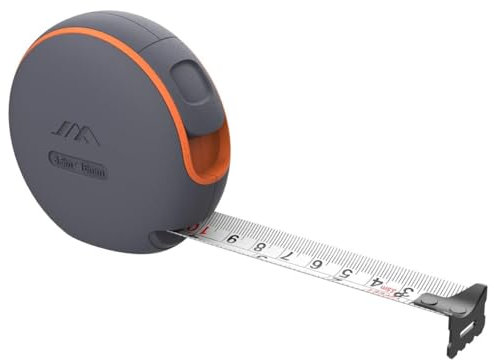 JIMIHOME Cinta métrica retráctil – Hoja flexible recubierta de nailon de 3,5 m, sistema de bloqueo doble, carcasa de TPE resistente a los golpes, diseño minimalista, métrico