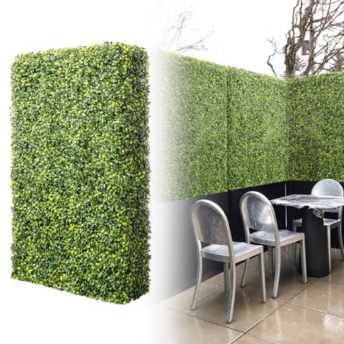 Goleray Paneles de pared de seto artificial de 36 pulgadas de ancho x 36 pulgadas de alto x 6 pulgadas de profundidad, telón de fondo de césped con tablero duro, valla de privacidad sintética de boj