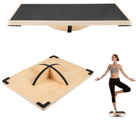 Planche d'équilibre en Bois, Planche inclinée 360°, capacité de Charge de 150 kg, Balance Board Stable et Solide, Planche oscillante antidérapante pour Adultes, Exercice d'équilibre du Corps