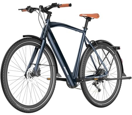 Fafrees F700M 250W Electric Bike 100KM Range, Lightweight 19.5kg City E-Bike with 36V 10Ah Removable Battery, 25KM/H Speed, 9-Speed Gears, Hydraulic Brakes (Blue)