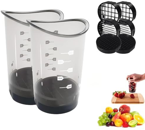 Cup Slicer, DéCoupeur De LéGumes, Acier Inoxydable Multifonctionnel Coupe Fruits Et Legumes, 3 Lames De Plaque De PousséE Amovibles, Aide De Cuisine, Pour Fruits, LéGumes, œUfs, TranchéS (X 2)