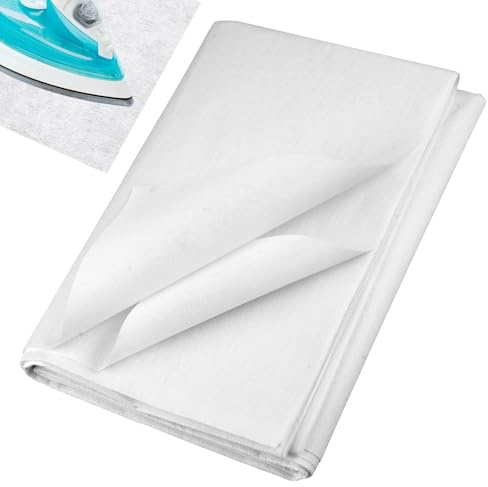 Zyren Entoilage Thermocollant Couture, 200 x 100cm Tissu Thermocollant Blanc 50g/m² Tissus Non Tissés, Toile Thermocollante pour Loisirs Créatifs, Couture, Travaux Manuels et Décoration D'intérieur