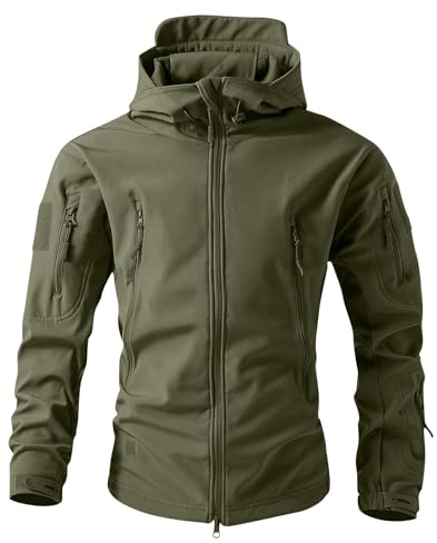 Genérico Chaqueta Hombre Entretiempo Uniforme Otoño Senderismo Entretiempo Militares Chandal Resistente Camuflaje Térmico Cortavientos Invierno Caza con Capucha Casual Ropa Tactica L