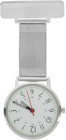 Reloj de Bolsillo para Enfermeras Clip y Carcasa Fuerte de Acero Inoxidable, Diseño Colgante Minimalista Adecuado para Entornos Médicos y Clínicas