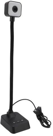 KPOYTWRDN Caméra de Documents USB 13MP avec Microphone intégré, Webcam Grand Angle à Mise au Point Automatique, lumière d'appoint LED Flexible et réglable pour la numérisation de Documents e