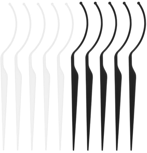 Hohopeti 10 Soportes Acrílicos para Pestañas Postizas, Exhibidor Transparente y Negro, Herramienta Profesional para Tienda y Salón de Belleza, Soporte Compacto para Mostrar y Organizar