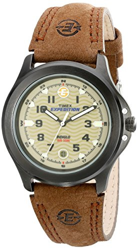 Timex Men's T47012 Expedition Metal Field Brown Leather Strap Watch