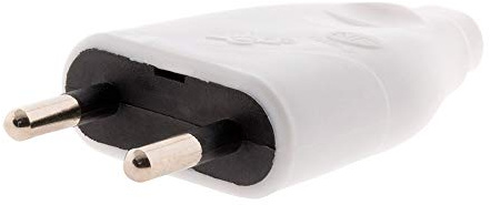 Fiche mâle 2P 6A - blanc - Zenitech