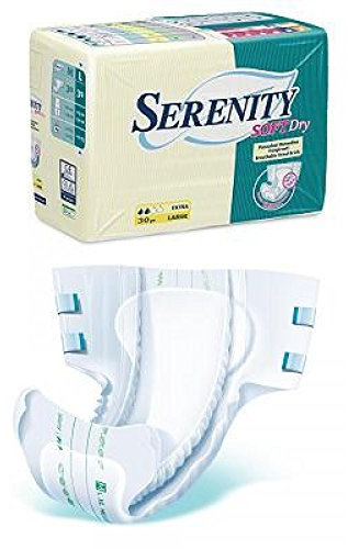 Serenity Soft Dry Pannolone Mutanda Formato Extra, Bianco, Taglia M - 30 Pezzi