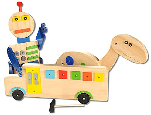 Wiemann Lehrmittel – Hammerspiel aus Holz, Set mit 3 Motiven, Nagelspiel für Kinder inkl. Nägel & Hammer