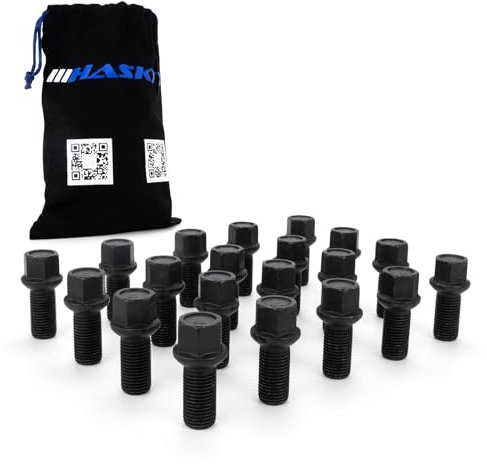 20 Radschrauben M14x1,5x27mm I R13 Kugel Kugelbund I SCHWARZ I Durchmesser D=26mm I MADE IN EU I SW 17mm