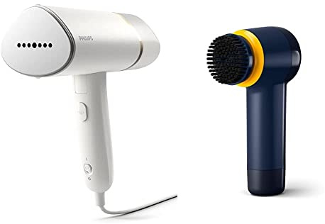 Philips Dampfglätter-Set - Dampfglätter STH3020/10, faltbar inkl. Aufbewahrungstasche + Sneaker Cleaner GCA1000/60 inkl. 4x AA Batterien, 3 Bürstenaufsätze